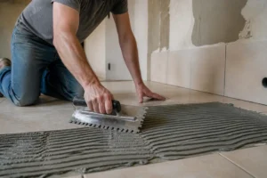 Pose de carreau avec colle carrelage flex : application sur le sol